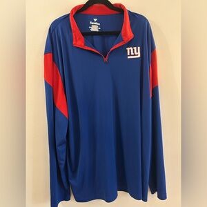 New York Giants Fanatics 1/4 Zip Logo  Pullover Jacket Mens 4XL Royal Blue